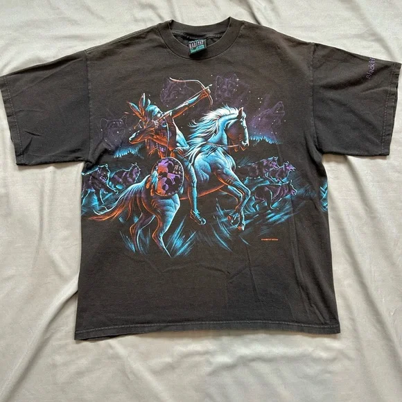 Vintage Indian Double Sided T-Shirt - Picture 2 of 12